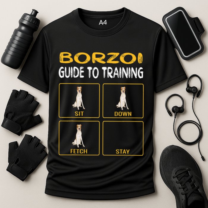 Funny Borzoi Guide To Training Dog Obedience Cooling Performance Crew T-Shirt
