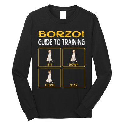 Funny Borzoi Guide To Training Dog Obedience Long Sleeve Shirt