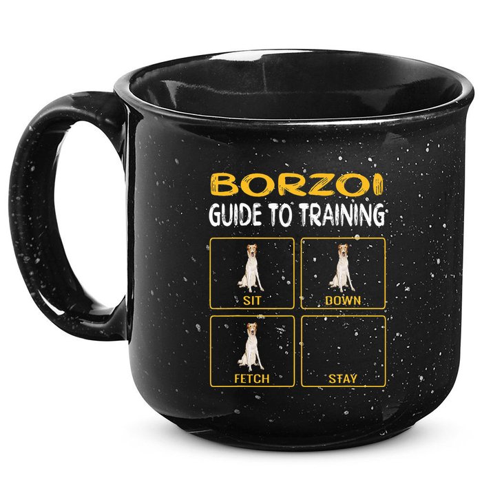 Funny Borzoi Guide To Training Dog Obedience 15oz Campfire Ceramic Mug