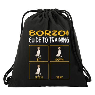 Funny Borzoi Guide To Training Dog Obedience Drawstring Bag