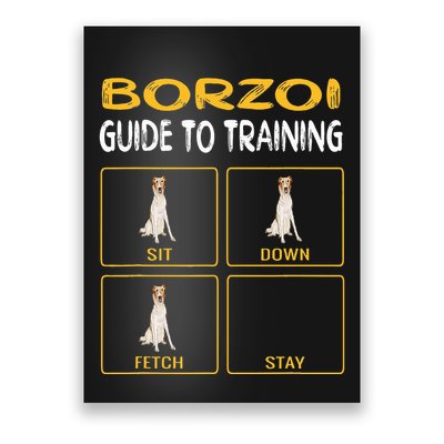 Funny Borzoi Guide To Training Dog Obedience Poster