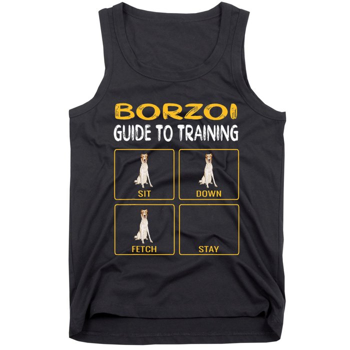 Funny Borzoi Guide To Training Dog Obedience Tank Top