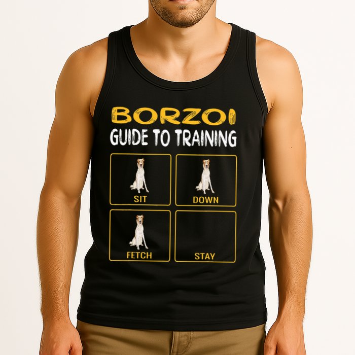 Funny Borzoi Guide To Training Dog Obedience Tank Top