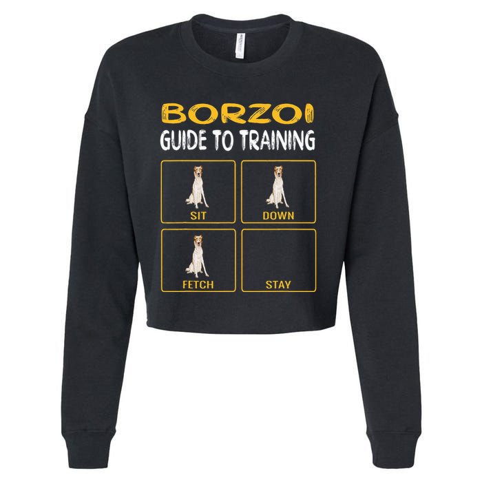 Funny Borzoi Guide To Training Dog Obedience Cropped Pullover Crew