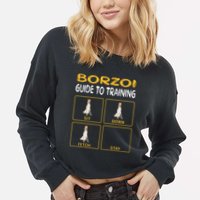 Funny Borzoi Guide To Training Dog Obedience Cropped Pullover Crew