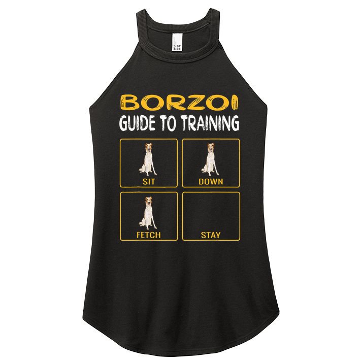 Funny Borzoi Guide To Training Dog Obedience Women's Perfect Tri Rocker Tank