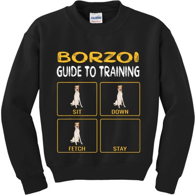 Funny Borzoi Guide To Training Dog Obedience Kids Sweatshirt