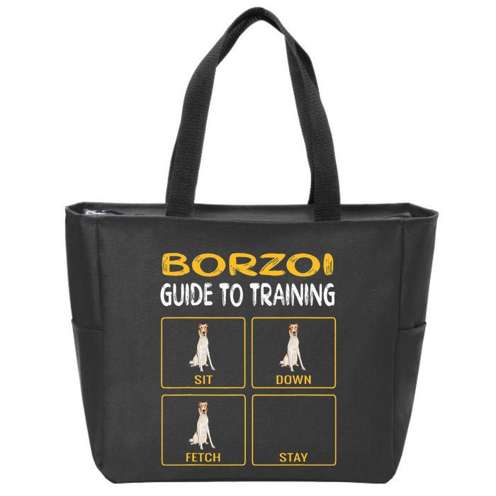 Funny Borzoi Guide To Training Dog Obedience Zip Tote Bag