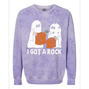 Funny Boo Ghost Scary I Got A Rock Halloween Colorblast Crewneck Sweatshirt