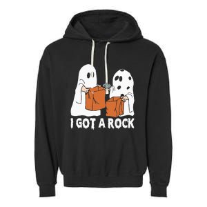 Funny Boo Ghost Scary I Got A Rock Halloween Garment-Dyed Fleece Hoodie