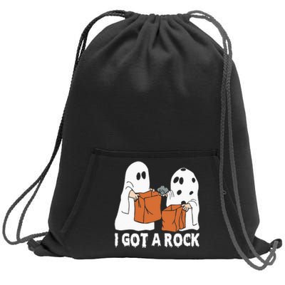 Funny Boo Ghost Scary I Got A Rock Halloween Sweatshirt Cinch Pack Bag