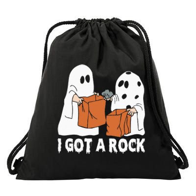 Funny Boo Ghost Scary I Got A Rock Halloween Drawstring Bag