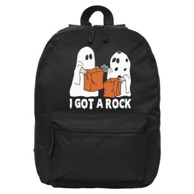 Funny Boo Ghost Scary I Got A Rock Halloween 16 in Basic Backpack