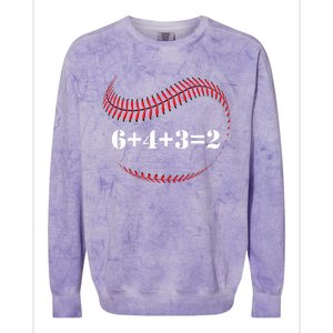 Funny Baseball Gift 6+4+3 2 Baseball Double Play Gift Colorblast Crewneck Sweatshirt