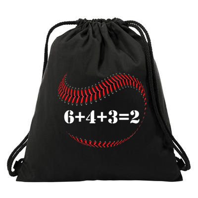 Funny Baseball Gift 6+4+3 2 Baseball Double Play Gift Drawstring Bag