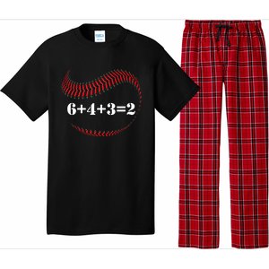 Funny Baseball Gift 6+4+3 2 Baseball Double Play Gift Pajama Set