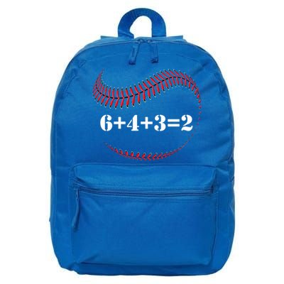 Funny Baseball Gift 6+4+3 2 Baseball Double Play Gift 16 in Basic Backpack