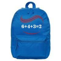 Funny Baseball Gift 6+4+3 2 Baseball Double Play Gift 16 in Basic Backpack