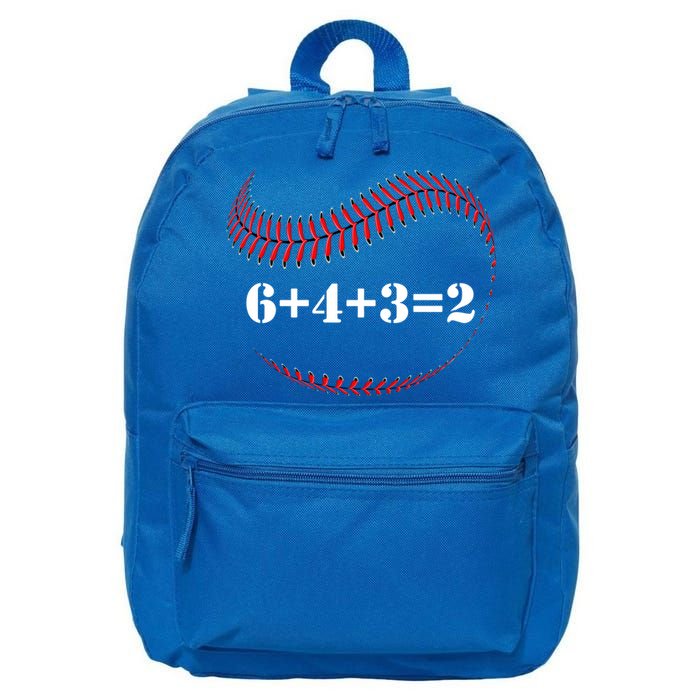 Funny Baseball Gift 6+4+3 2 Baseball Double Play Gift 16 in Basic Backpack