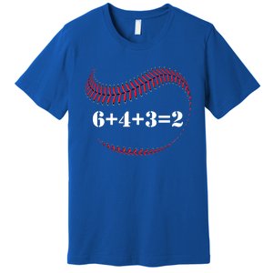 Funny Baseball Gift 6+4+3 2 Baseball Double Play Gift Premium T-Shirt