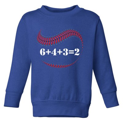Funny Baseball Gift 6+4+3 2 Baseball Double Play Gift Toddler Sweatshirt