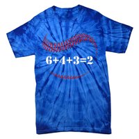 Funny Baseball Gift 6+4+3 2 Baseball Double Play Gift Tie-Dye T-Shirt