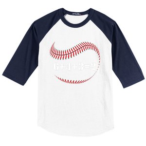 Funny Baseball Gift 6+4+3 2 Baseball Double Play Gift Baseball Sleeve Shirt