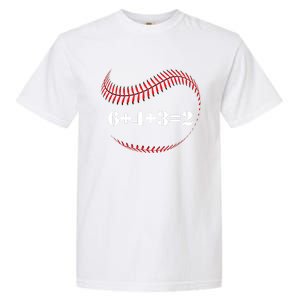 Funny Baseball Gift 6+4+3 2 Baseball Double Play Gift Garment-Dyed Heavyweight T-Shirt