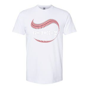 Funny Baseball Gift 6+4+3 2 Baseball Double Play Gift Softstyle CVC T-Shirt