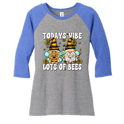 Funny Beekeeper Grandma And Grandpa For Summer Bee Gnome Gift Women's Tri-Blend 3/4-Sleeve Raglan Shirt