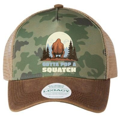 Funny Bigfoot Gotta Pop A Squatch Sasquatch Poop Joke Pun Legacy Tie Dye Trucker Hat