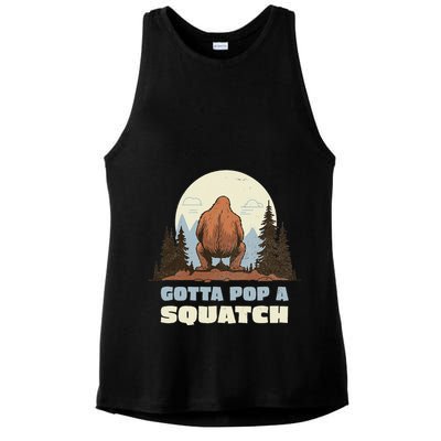 Funny Bigfoot Gotta Pop A Squatch Sasquatch Poop Joke Pun Ladies PosiCharge Tri-Blend Wicking Tank