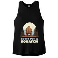 Funny Bigfoot Gotta Pop A Squatch Sasquatch Poop Joke Pun Ladies PosiCharge Tri-Blend Wicking Tank