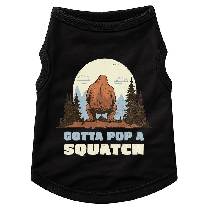 Funny Bigfoot Gotta Pop A Squatch Sasquatch Poop Joke Pun Doggie Tank