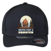 Funny Bigfoot Gotta Pop A Squatch Sasquatch Poop Joke Pun Flexfit Unipanel Trucker Cap