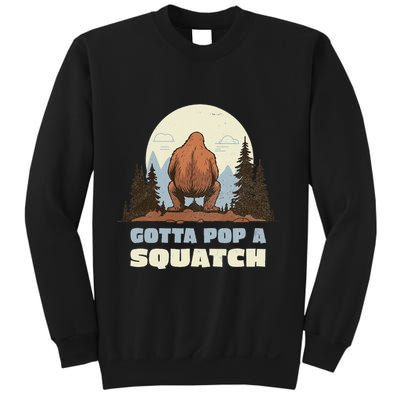 Funny Bigfoot Gotta Pop A Squatch Sasquatch Poop Joke Pun Sweatshirt