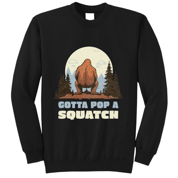 Funny Bigfoot Gotta Pop A Squatch Sasquatch Poop Joke Pun Sweatshirt
