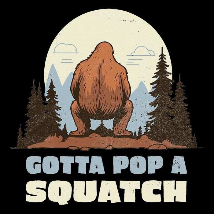 Funny Bigfoot Gotta Pop A Squatch Sasquatch Poop Joke Pun Bucket Hat