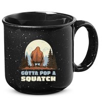 Funny Bigfoot Gotta Pop A Squatch Sasquatch Poop Joke Pun 15oz Campfire Ceramic Mug