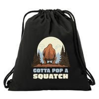 Funny Bigfoot Gotta Pop A Squatch Sasquatch Poop Joke Pun Drawstring Bag