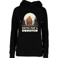 Funny Bigfoot Gotta Pop A Squatch Sasquatch Poop Joke Pun Womens Funnel Neck Pullover Hood
