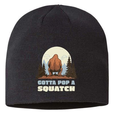 Funny Bigfoot Gotta Pop A Squatch Sasquatch Poop Joke Pun Sustainable Beanie