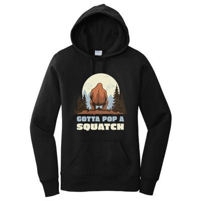 Funny Bigfoot Gotta Pop A Squatch Sasquatch Poop Joke Pun Women's Pullover Hoodie
