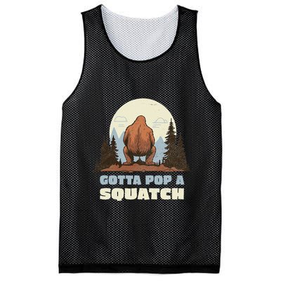 Funny Bigfoot Gotta Pop A Squatch Sasquatch Poop Joke Pun Mesh Reversible Basketball Jersey Tank