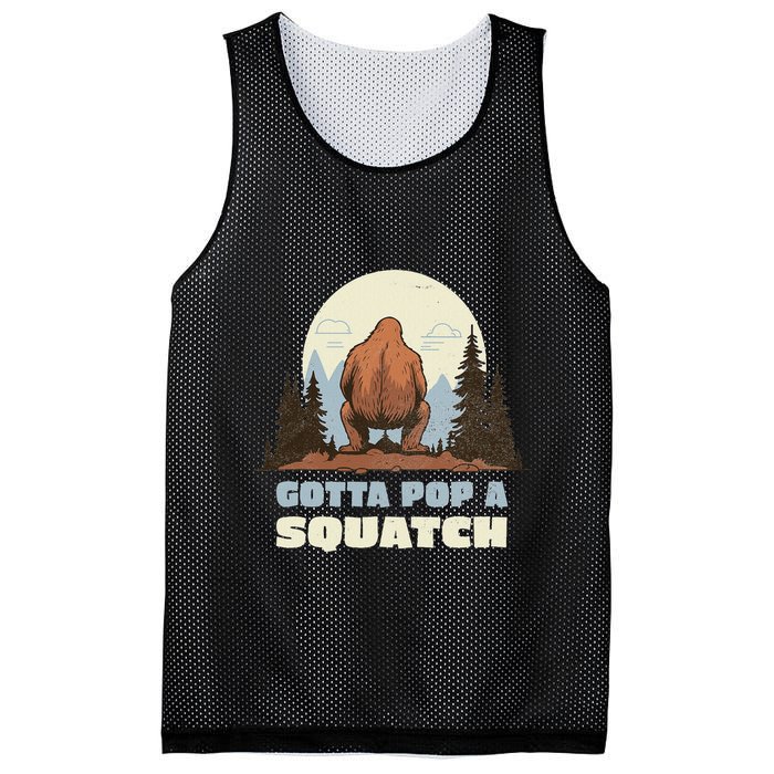 Funny Bigfoot Gotta Pop A Squatch Sasquatch Poop Joke Pun Mesh Reversible Basketball Jersey Tank