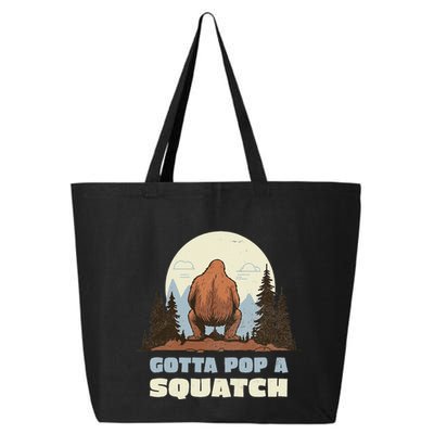 Funny Bigfoot Gotta Pop A Squatch Sasquatch Poop Joke Pun 25L Jumbo Tote