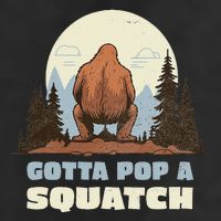 Funny Bigfoot Gotta Pop A Squatch Sasquatch Poop Joke Pun 25L Jumbo Tote