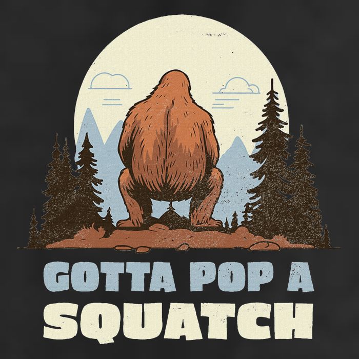 Funny Bigfoot Gotta Pop A Squatch Sasquatch Poop Joke Pun 25L Jumbo Tote