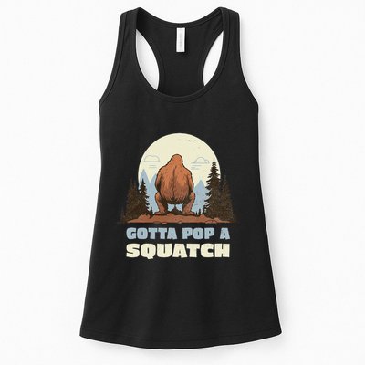 Funny Bigfoot Gotta Pop A Squatch Sasquatch Poop Joke Pun Womens Tank Top