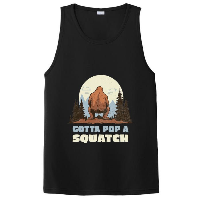 Funny Bigfoot Gotta Pop A Squatch Sasquatch Poop Joke Pun PosiCharge Competitor Tank